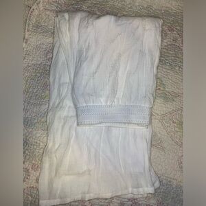 White Wide legged Vacation Boho Pants